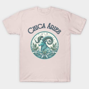 Chica Aries Cosmic Fire"- Zodiac Horoscope Star Signs T-Shirt